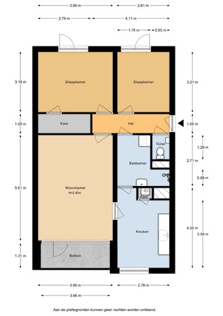 Floorplan - Makassarstraat 131, 1095 SV Amsterdam